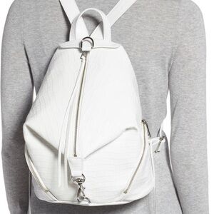 Rebecca Minkoff Julian backpack. White embossed leather
